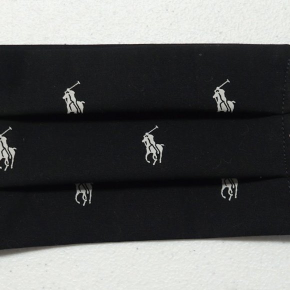 Face Mask Black w White Pony Handmade Two Sizes - Picture 3 of 4